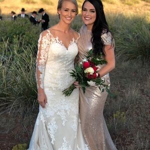 Gold sequins bridesmaid dress
